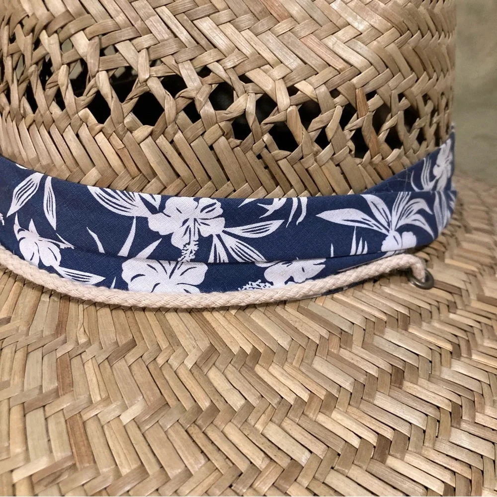 NWOT Vintage Unbranded Natural Rush Straw Sun Hat One Size - Picture 4 of 12
